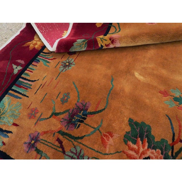 Galerie Shabab Collection Mid-20th Century Handmade Chinese Art Deco Accent Carpet For Sale - Image 10 of 10
