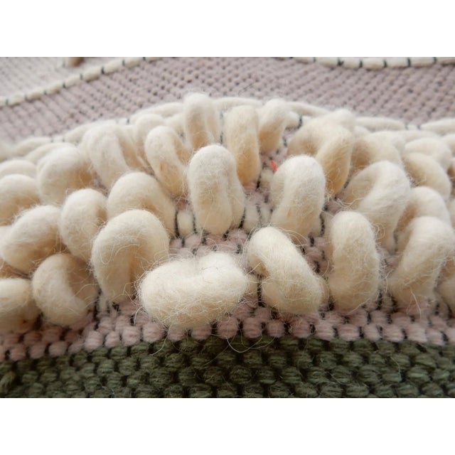 Large Vintage Wool Textile Fiber Art Wall Tapestry For Sale - Image 4 of 7