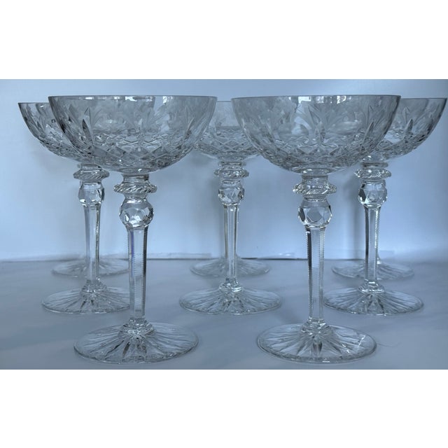 Transparent Rogaska Queen Champage Coupes - Set of 7 For Sale - Image 8 of 11