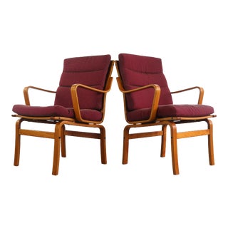 Mid Century Modern Bentwood Lounge Chairs by Gote Mobler, Sweden For Sale