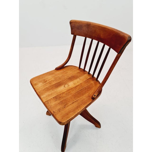 Brown Bauhaus Swivel Office Chair in Wood by Der Ferderdreh, 1930s For Sale - Image 8 of 11