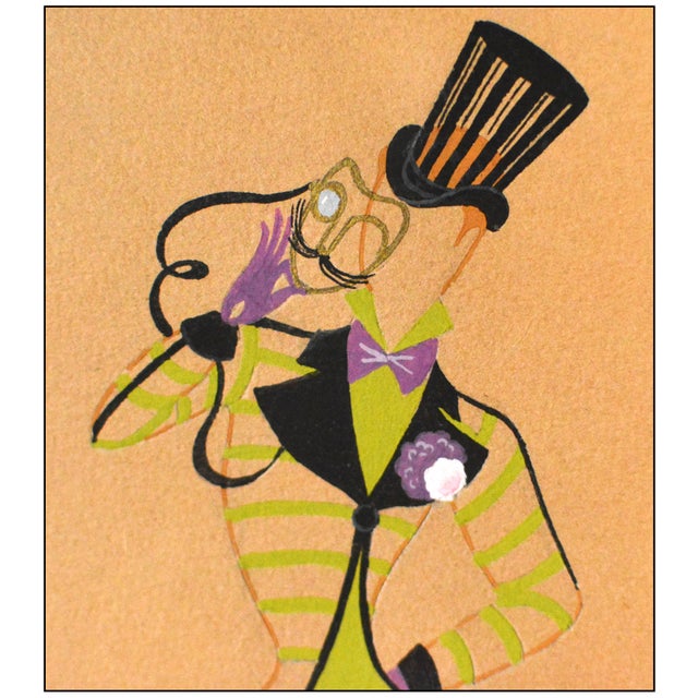 Erté Late 20th Century May Urka Gouache Painting Erté For Sale - Image 4 of 8