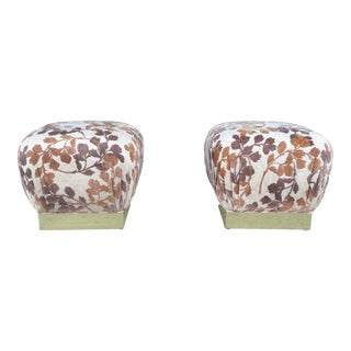 1970s Pair of Mid Century "Poufs" Ottomans Attributed to Marge Carson For Sale