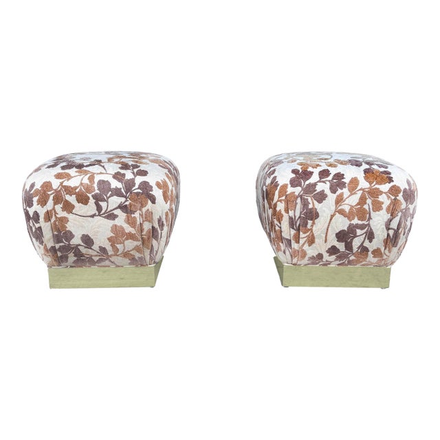 1970s Pair of Mid Century "Poufs" Ottomans Attributed to Marge Carson For Sale