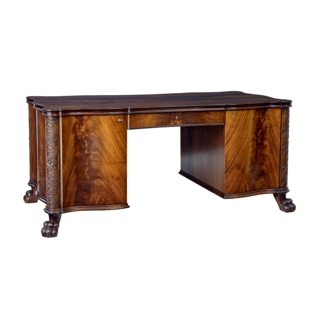 Mid 20th Century Carved Mahogany Swedish Desk, 1947 For Sale - Image 11 of 11