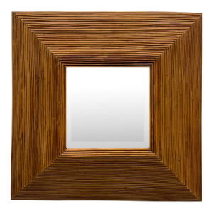 Vintage 3-Dimensional Pencil Reed Coastal Beveled Mirror