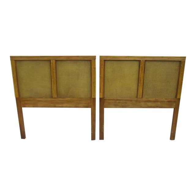 1970s Twin Headboards Faux Bamboo Hollywood Regency Vintage a Pair