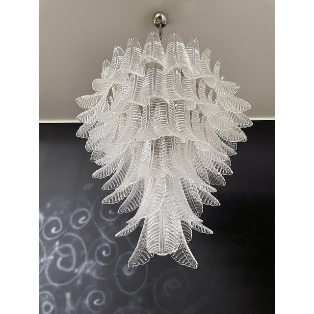 Large Vintage Italian Murano Felci Glass Chandelier, 1990 For Sale - Image 4 of 18