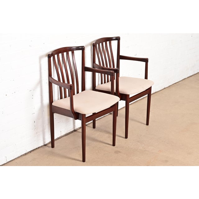 Vamdrup Stolefabrik Danish Modern Sculpted Solid Rosewood Armchairs by Vamdrup Stolefabrik, Pair For Sale - Image 4 of 14