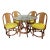 Organic Modern Rattan Dining Set With Four Swivel Chairs and Glass Top Table For Sale