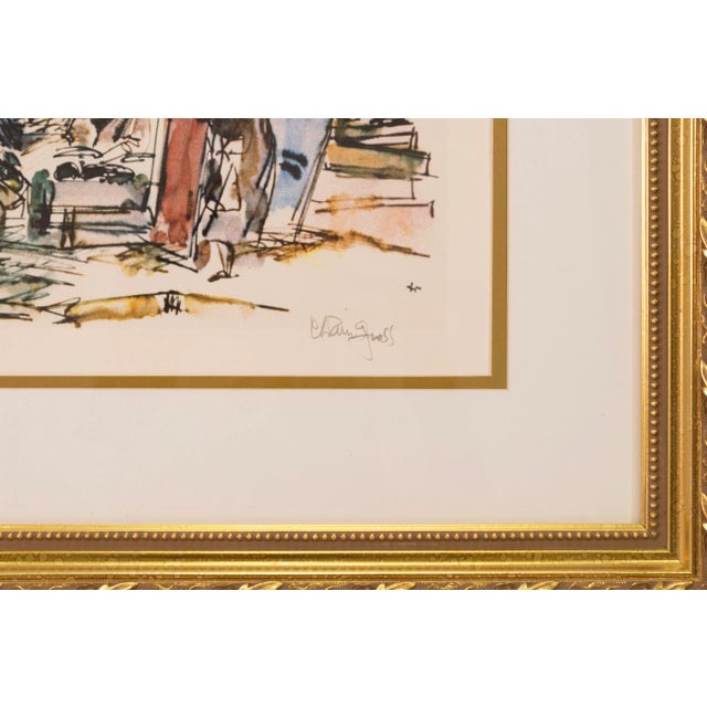 Chaim Gross Chaim Gross Jerusalem Cafe Signed Contemporary Color Lithograph on Paper Ap For Sale - Image 4 of 6