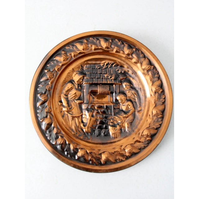 American Vintage Decorative Copper Plate For Sale - Image 3 of 7