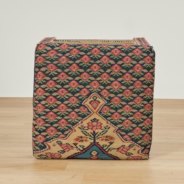 Textile Pair of Stools Upholstered in Antique Persian Kilim For Sale - Image 7 of 14