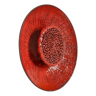 Scandinavian Modern Huge Ceramics Sun Wall Sconce attributed to Sejer Denmark, 1960s For Sale