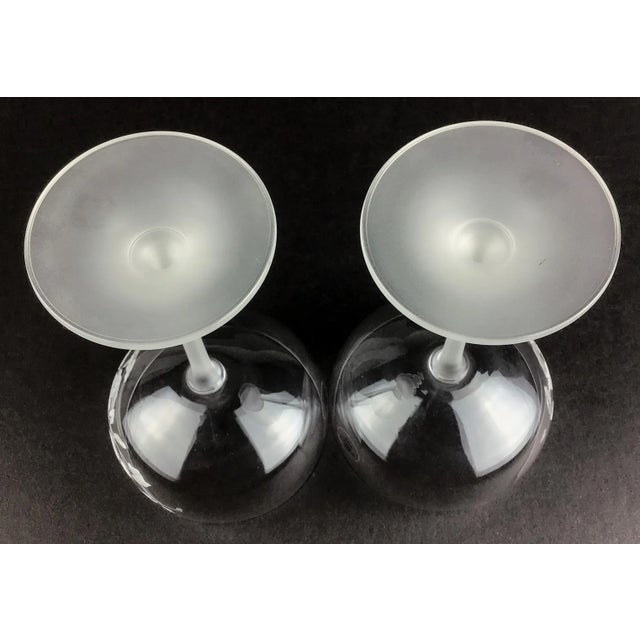 Vintage Full Lead Crystal Champagne Glasses Hummingbird Motif For Sale - Image 9 of 13