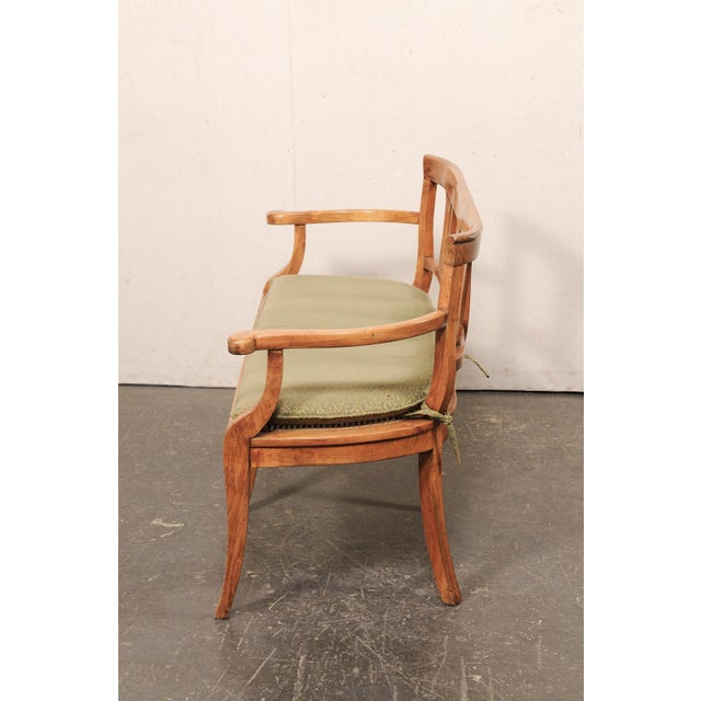 Italian 3-Chair Back Sofa Bench W/Cane Seat For Sale - Image 9 of 11