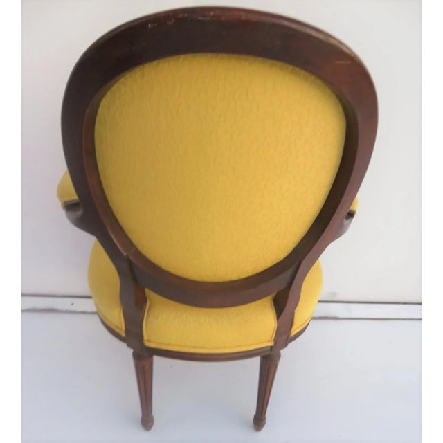 Louis XVI Style Upholstered Armchairs - A Pair For Sale - Image 5 of 8
