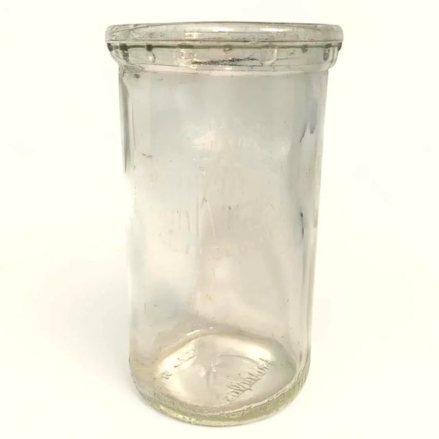 Farmhouse 1940s Duraglas “Drink Milk for Health & Economy” Embossed Dairy Jar For Sale - Image 3 of 12
