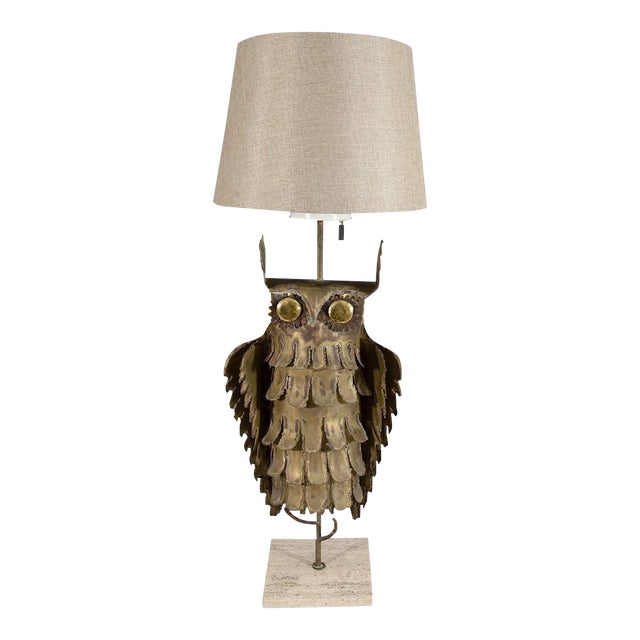 Curtis Jere Abstract Brutalist Owl Table Lamp For Sale