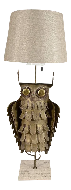 Curtis Jere Abstract Brutalist Owl Table Lamp