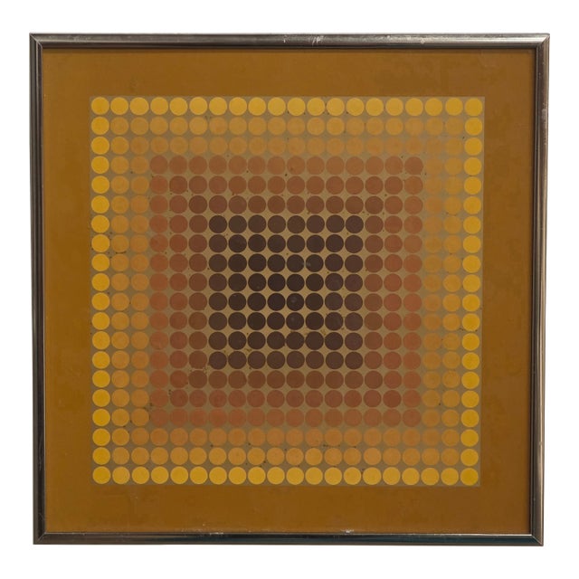 1970s Victor Vasarely Heliogravure CTA-101 Reproduction Print For Sale