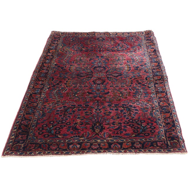 Victorian Antique Persian Sarouk Rug - 02'07 X 04'10 For Sale - Image 3 of 9