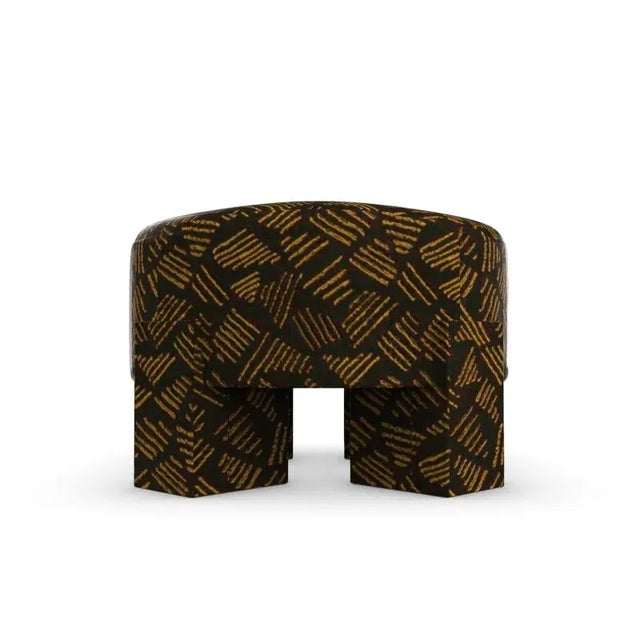 Wood Collector Cassette Pouf in Charcoal Kuba by Alter Ego Studio For Sale - Image 7 of 7