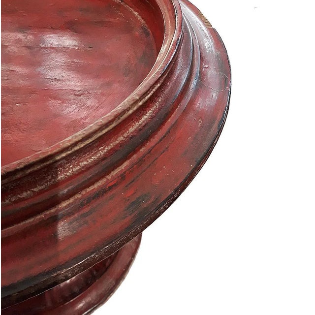 Lacquered Pedestal Tray / Table Stand from Burma, Late 19th Century For Sale - Image 9 of 12