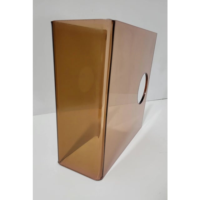 Amber Vintage Lucite/Acrylic Magazine Holder by Ferguson For Sale - Image 8 of 12