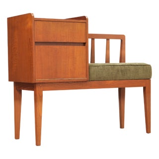 1960s C12 - Mid Century Teak Entryway Bench For Sale
