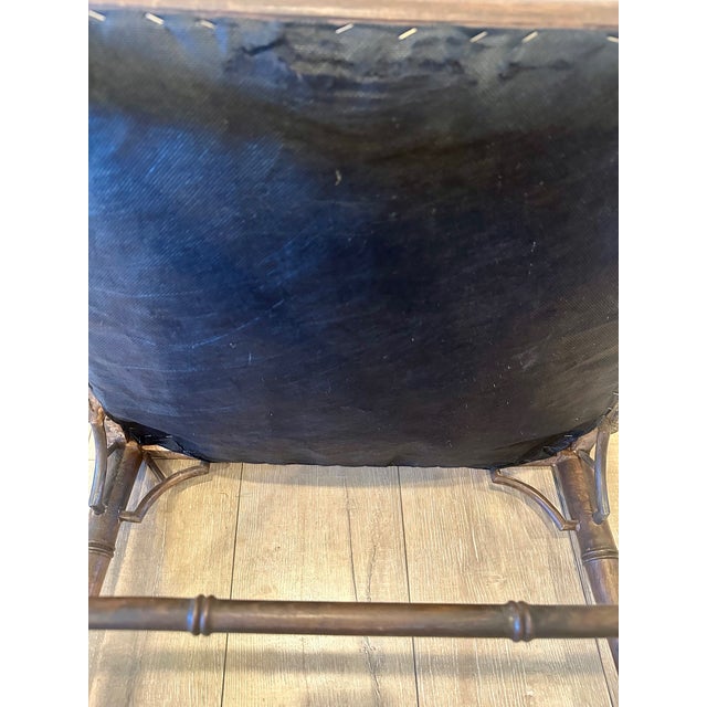 Early 20th Century Vintage Chinese Chippendale Hollywood Regency Faux Bamboo Cane Arm Chair For Sale - Image 5 of 6