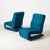 Space Age Lounge Chairs in Blue Pattened Upholstery, Former Czechoslovakia, 1970s, Set of 2 For Sale - Image 13 of 13