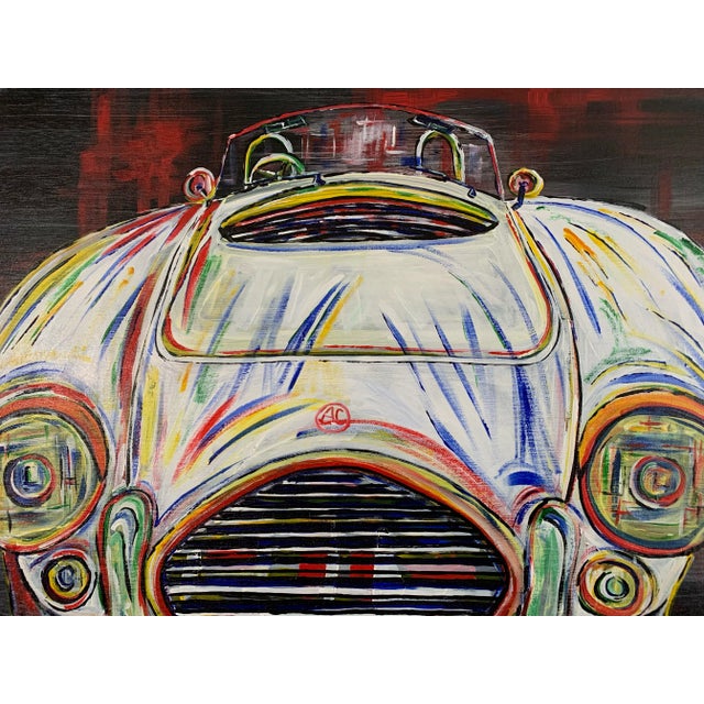 "AC Cobra" Contemporary Abstract Car Acrylic Painting by David Harper For Sale - Image 4 of 6