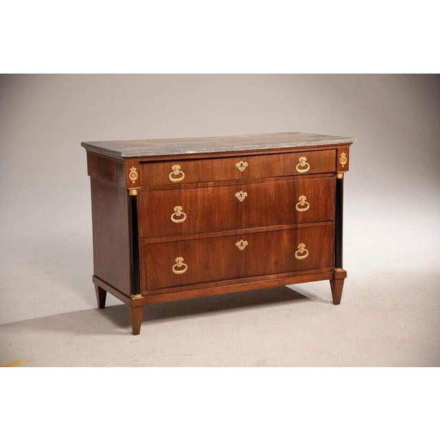 Traditional Lombard Empire Chest of Drawers with Marble Top, 1800 For Sale - Image 3 of 18