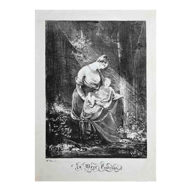 Teacher of Fragonard, Original Lithograph after-m.lle Maye, 1800s For Sale