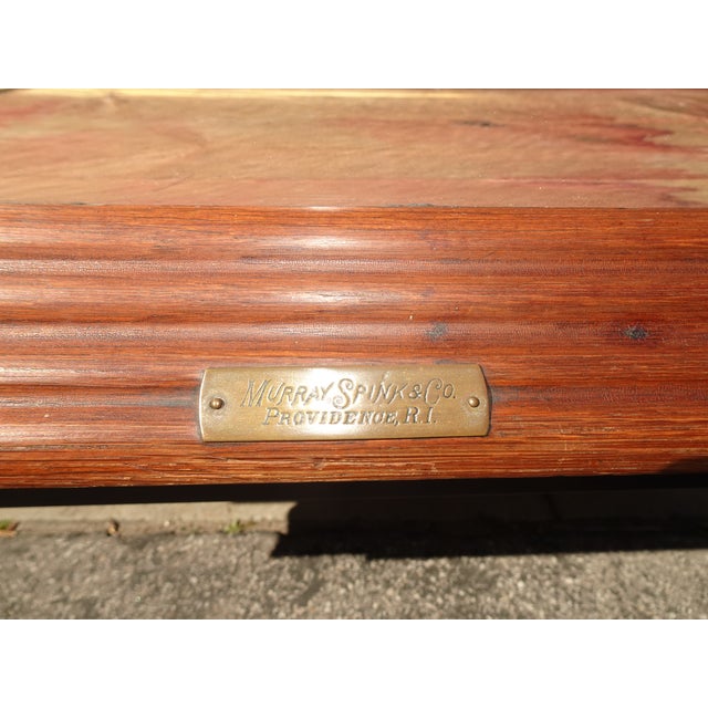 Antique Mercantile Store Curved Glass Counter Top Display Case Murray Spink & Co For Sale - Image 4 of 11