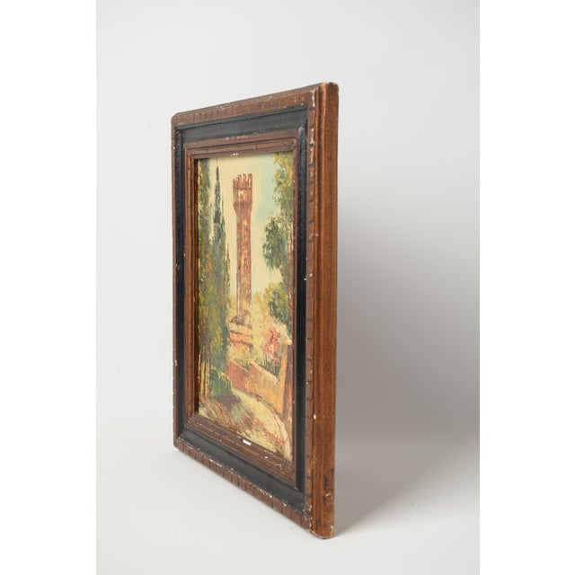 Rustic European Late 19th Century Art Original Painting European Landscape Signed For Sale - Image 3 of 5