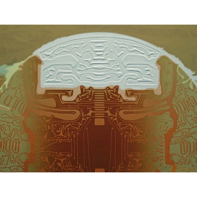 1980s 1980s "Mirage" Abstract Psychedelic Embossed Serigraph by David Kroos For Sale - Image 5 of 9