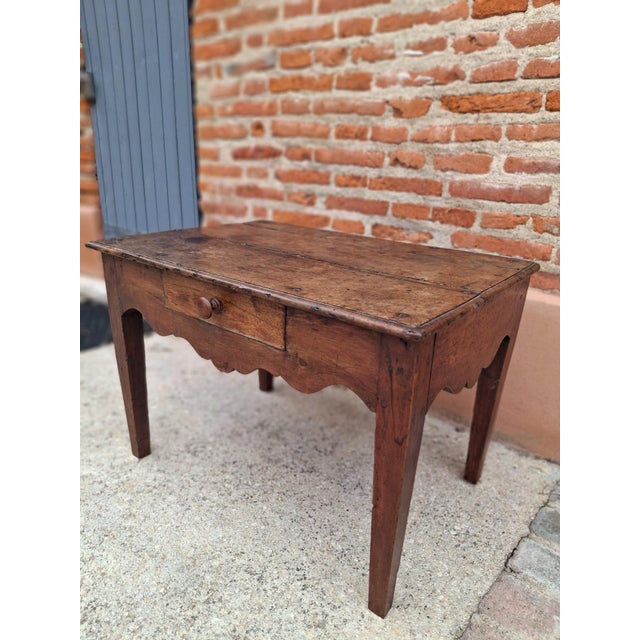 Wood Rustic Louis XV Coffee Table in Walnut, 1700s For Sale - Image 7 of 7