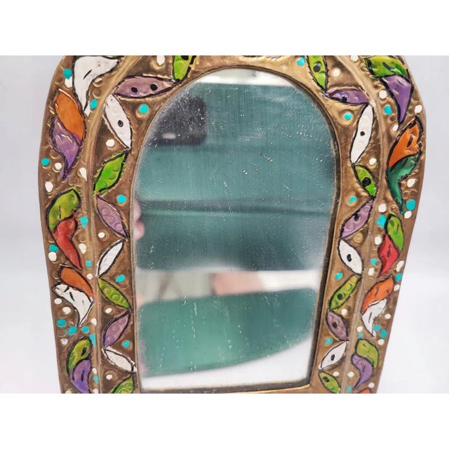 Art Deco Brass Mirror, 1920s For Sale - Image 4 of 8