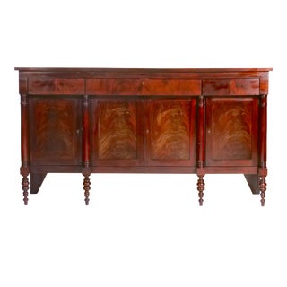 Mahogany Wood Georgian Style Credenza / Buffet / Sideboard For Sale