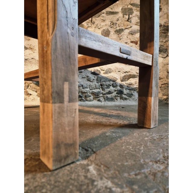 1930s Vintage French Oak Workbench or Kitchen Island, 1930s For Sale - Image 5 of 18