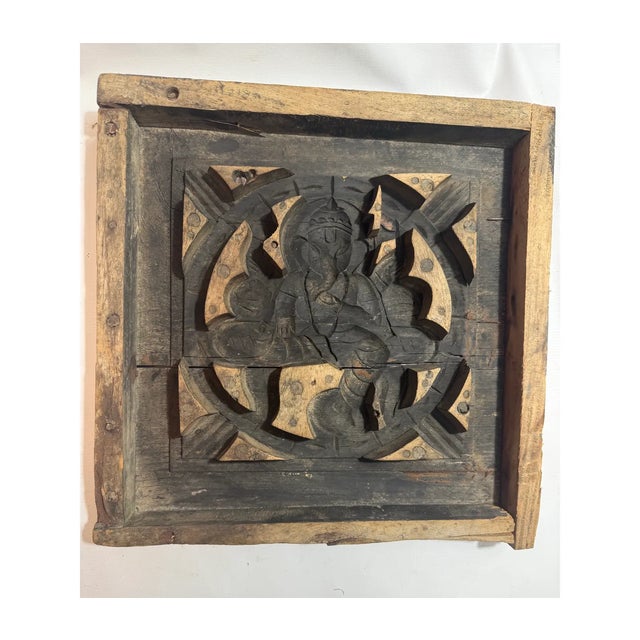 Our wooden block art is an unusual piece that displays seated Ganesha Enjoy this piece of history as well as a reminder of...