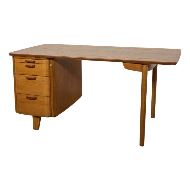 Art Deco Oak Desk by Gunnar Ericsson for Åtvidaberg / Facit AB, Sweden, 1950s For Sale