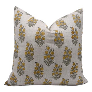Fabdivine Indian Block Print Cushion Cover 26x26 Inch Thick Linen-Hajara For Sale