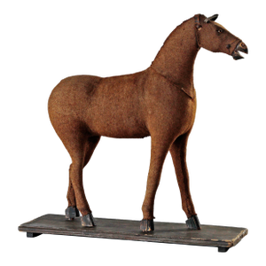 Antique Horse Figure on Wooden Base