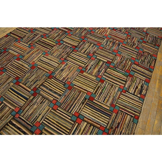 Textile Early 20th Century American Hooked Rug ( 5'10" x 9'8" - 178 x 295 ) For Sale - Image 7 of 7