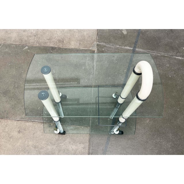 Postmodern Italian Glass and Metal Bar Trolley from Metalnova, 1980s For Sale - Image 6 of 18