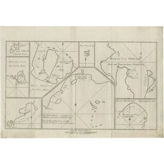 Antique Chart of Cap Providence and Other Charts by Hawkesworth, 1774 For Sale - Image 6 of 6