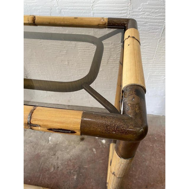 Gold Italian Mid-Century Modern Bamboo Coffee Table from Banci, 1970s For Sale - Image 8 of 11